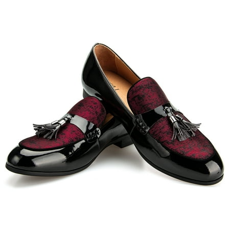 

JITAI Men s Dress Loafer Shoes Slip-on Loafer Tassel Loafer Black Size 11