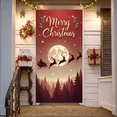 thumbnail image 2 of Decorative Christmas Banner Holiday Celebration Santa Sleigh Moonlight Reindeer Festive Design for Home Decor Party Decoration Outdoor Events, 2 of 9