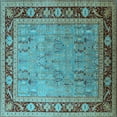 thumbnail image 1 of Ahgly Company Indoor Square Oriental Light Blue Industrial Area Rugs, 7' Square, 1 of 4