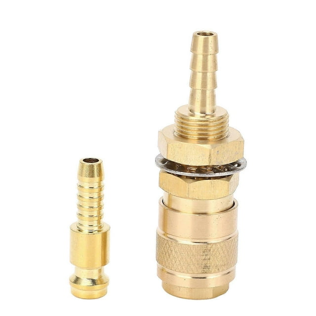 Water Cooled Gas Adapter Brass Welding Torch Gas Water Quick Connector for PTA DB MIG TIG 6mm/0.24in