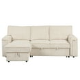 thumbnail image 3 of Miekor Furniture Upholstery Sleeper Sectional Sofa with Storage Bags and 2 cup holders on Arms W4US2AAA, 3 of 9