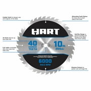 HART 10-Inch 40-Teeth Saw Blade, Carbide teeth