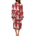 thumbnail image 2 of Xoenoiee Christmas Tree Snowflake Print Women Zipper Front Robes Xmas Long Sleeve Full Length Housecoat with Pockets Loungewear Nightgowns Plus Size, 4XL, 2 of 7