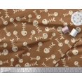 thumbnail image 3 of Soimoi Brown Japan Crepe Satin Fabric Fish Skeleton Ocean Print Fabric by Yard 42 Inch Wide, 3 of 3