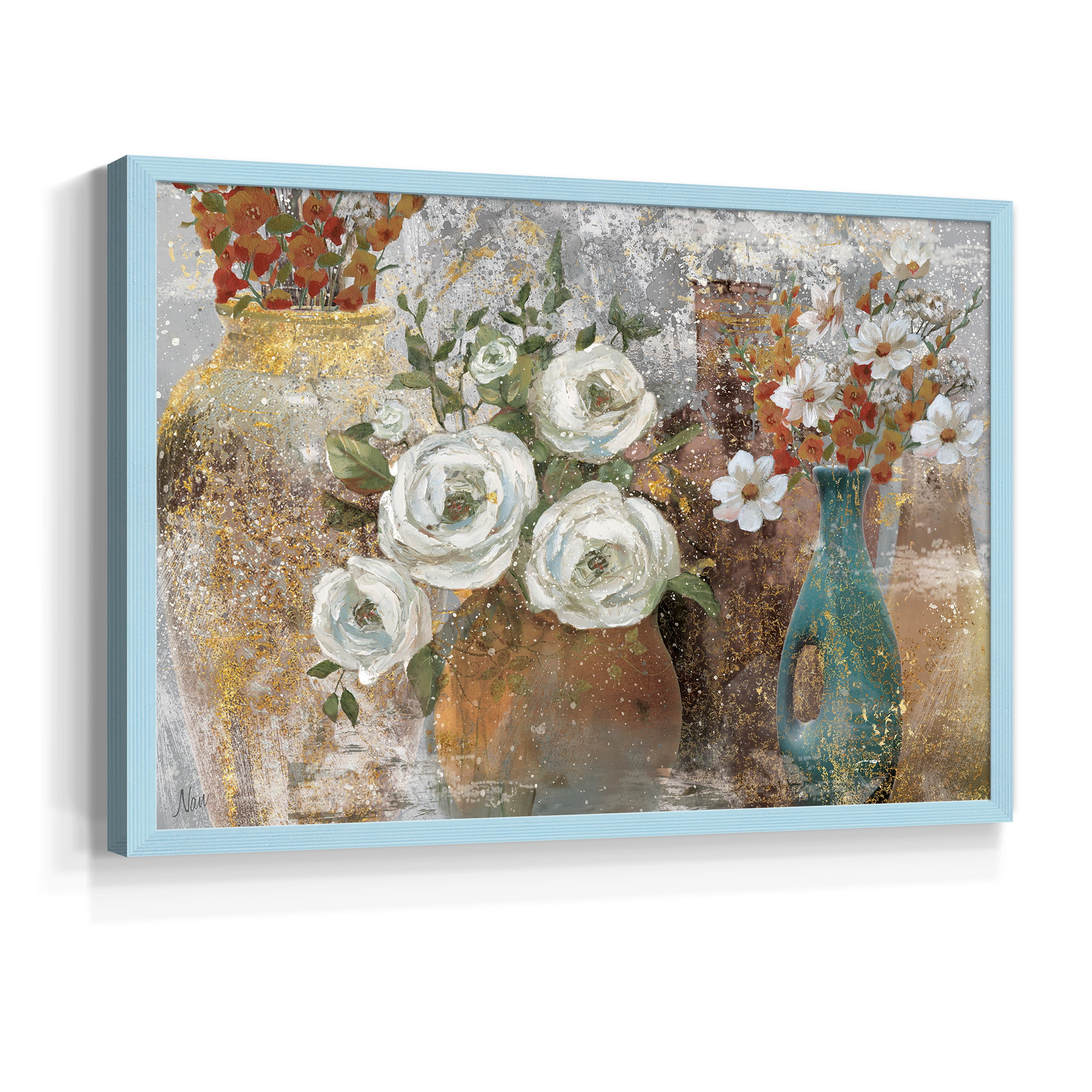 Vessels and Blooms Spice by Nan - Restickable Framed Giclée Print