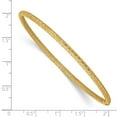 thumbnail image 3 of Auriga Fine Jewelry 14K Yellow Gold 3mm Satin Finish Diamond-Cut Tube Slip-On Bangle 8 inch for Women, 3 of 5