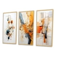 thumbnail image 3 of Designart "Blue Orange Line Art Conceptual Symbolism" Abstract Framed Wall Art Set Of 3 - Teal Line Art Frame Gallery Wall Set For Home Decor, 3 of 7