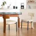 thumbnail image 5 of GrandNoor Beige Dining Chairs Set of 2,Faux Leather Dining Chairs with Soft Cushion,Comfortable Upholstered Armless Dining Room Chairs with Curved Plywood Back, 5 of 8
