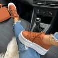 thumbnail image 5 of YLYL Women Fashion Sneakers Low-top Lace-Up Stylish Walking Shoes Comfort Platform Sneakers, 5 of 5