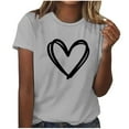 thumbnail image 2 of The Big Save of The Day kttectoa Classic Fit Casual T Shirt Basic Tops Going Out Tops for Women Heart Print Tops Short Sleeve Crewneck Blouse for Womens Holiday Gift Shopping, 2 of 3