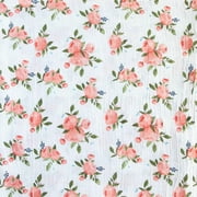 Little Unicorn Baby Car Seat Cover - Cotton Muslin, Lightweight & Breathable, Pink Watercolor Roses