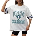 thumbnail image 3 of Women's Gameday Couture White UNC Wilmington Seahawks Iconic Oversized Fashion Jersey, 3 of 5