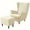 Beige, variant on ATJIA Velvet Wingback Armchair Covers 3-Piece Elastic Stretch Wingback Chair Sofa Slipcover Ottoman Slipcovers Cushion Cover