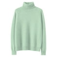 thumbnail image 5 of Womens Cable Knit Turtleneck Sweaters Fall Winter Long Sleeve Chunky Knitted Trendy Pullover Tops Turquoise S, 5 of 5
