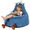 Dark Blue, variant on Simple Deluxe 2 ft Kids Bean Bag Chair, Faux Rabbit Fur Round Sofa with Handle and Washable Cover, Rose