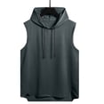 thumbnail image 2 of POIUYTR Men Casual Gym Tank Tops Summer Workout Solid Color Hooded Sleeveless Tshirts Trendy Loose Comfy Soft Breathable Camisole, 2 of 6