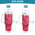 thumbnail image 3 of 40 oz Tumbler With Handle Stainless Steel Insulated Tumbler With Lid for Car Cup Holder Seamless Pattern with Pink Rose, 3 of 9