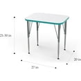 thumbnail image 3 of Tot Mate Versa Adjustable Height Kids Desk, Markerboard Activity Table (White/Ocean, 21 - 30" H), 3 of 6