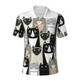 thumbnail image 2 of Daiia Colors Cats Pattern Men’s Polo Shirts,Solid Deck Shirt,Classic Fit, Breathable Cotton Polo for Casual and Sport Wear-Small, 2 of 7