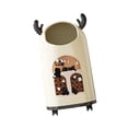 thumbnail image 1 of Bote de Basura con Ruedas Diseño Creativo Cubo de Residuos Contenedor de Basura Cesto Decorativo Material PP Doble Capa Funcional Apto para Dormitorio, 1 of 9