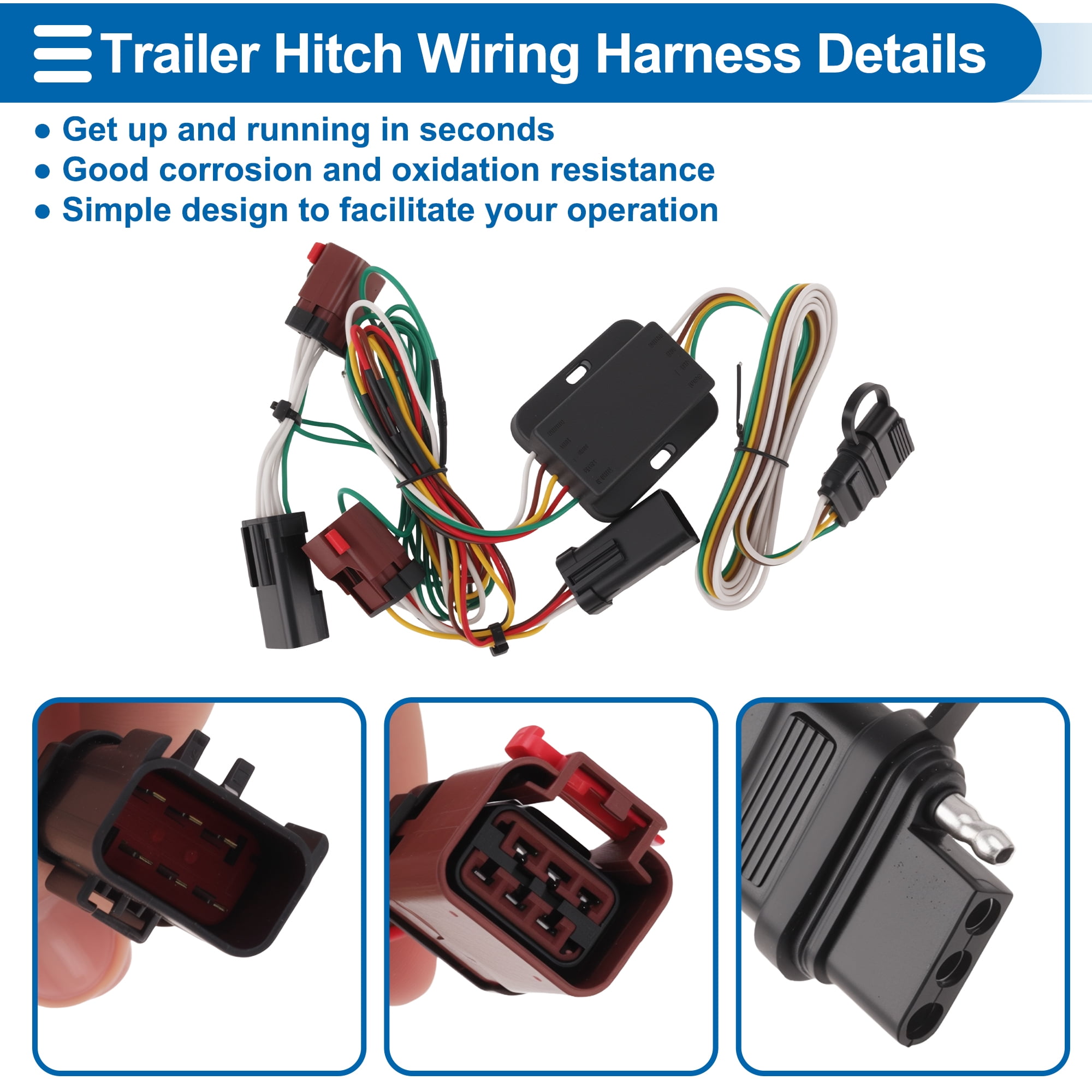 Unique Bargains 55334 4 Trailer Wiring Harness for CHRYSLER TOWN COUNTRY 96-00