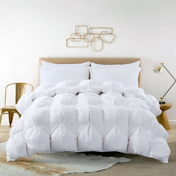 White Duck Down Comforter - Pintuck - King