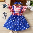 thumbnail image 2 of WUANDIXFA Independence Day Clothes for Girls Baby Girl 4th of July Outfit Flag Smocked Dress Toddler Girl Fourth of July Dress Memorial Day Clothes Red,5-6 Years, 2 of 7