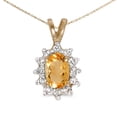 thumbnail image 1 of 14k Yellow Gold Oval Citrine And Diamond Pendant, 1 of 1