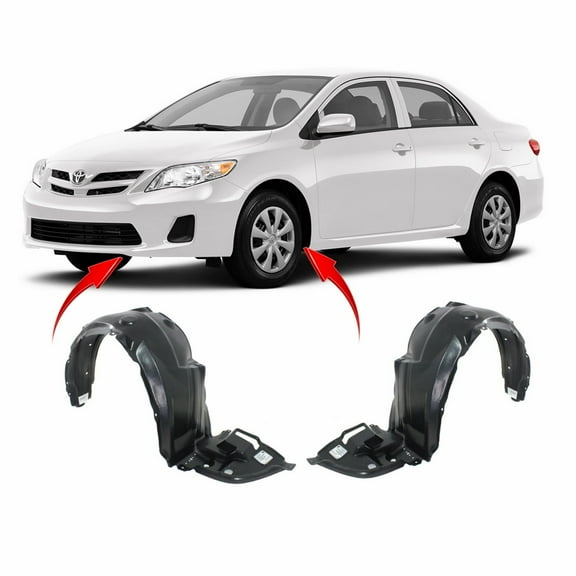 DCP Set of 2 Fender Liners for Toyota Corolla 2011-2013 TO1248162 TO1249162