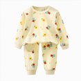 thumbnail image 5 of TOWED22 Infant Toddler Baby Boy Fall Winter Outfits Long Sleeve Shirts Letter Print Sweatshirt + Pants 2Pcs Outfits Size:9-10 Y,Color:Yellow, 5 of 5
