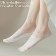 thumbnail image 4 of 5 Pairs Women's Anti Slip Low Cut Invisible Socks Super Thin Ice Silk Not Show Design Liner Socks For Office And Travel, 4 of 21