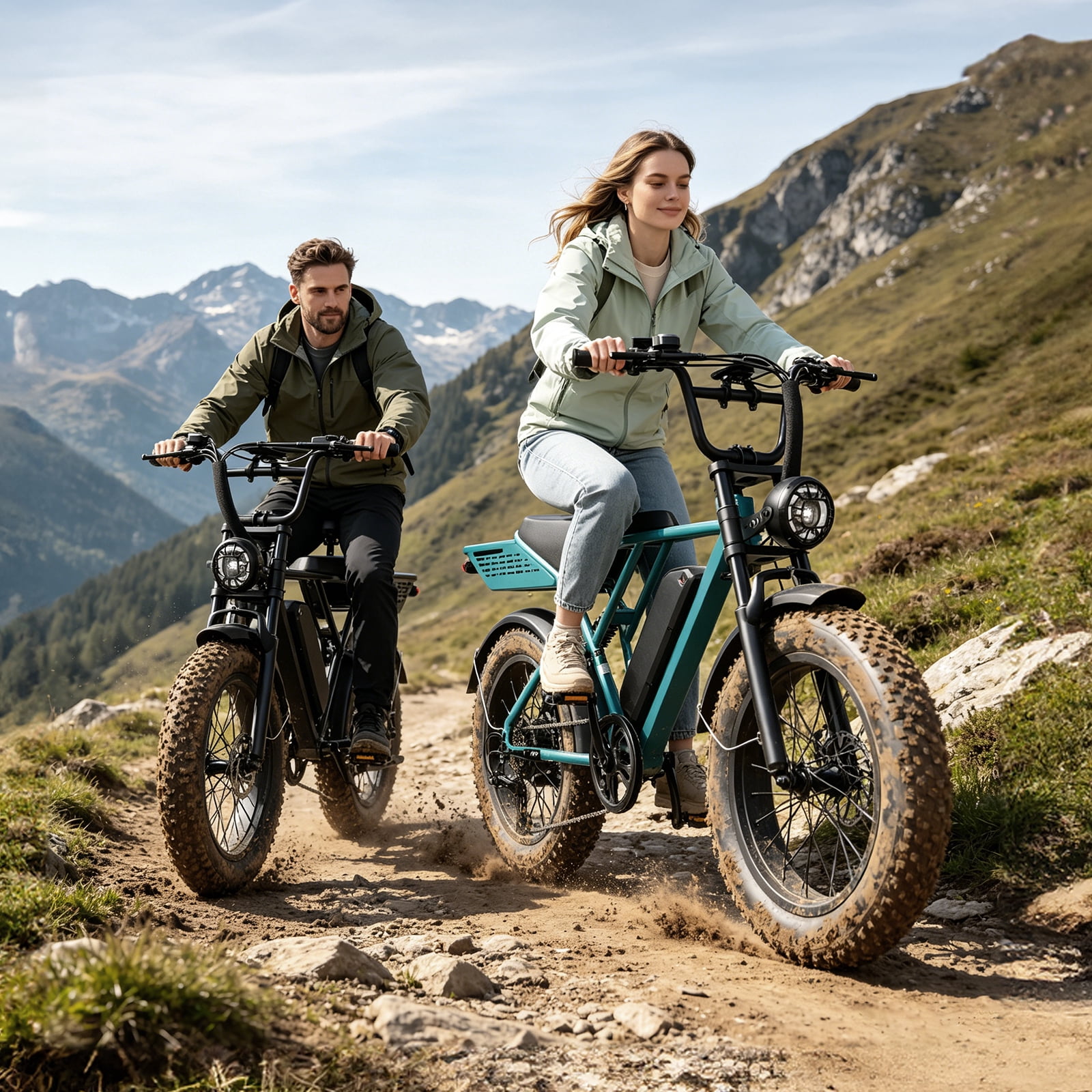 YareYi Electric Bike for Adults 38MPH, 3000W Peak E-Mountain Bicycle, 20" Fat Tire E-Bike, 52V 20Ah Removable Battery UL2849, Green