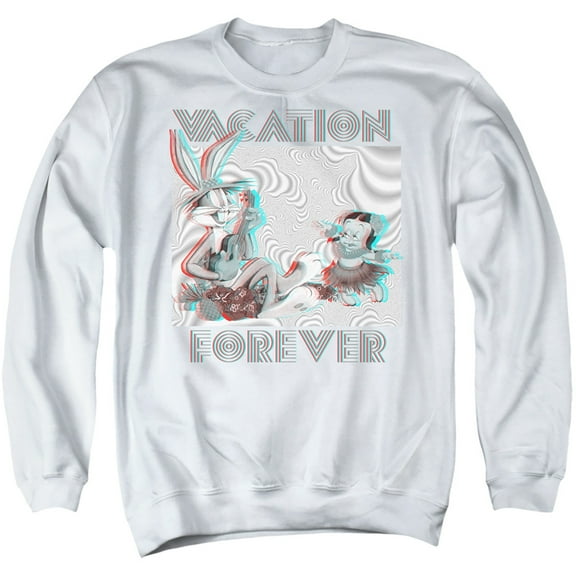 Looney Tunes Vacation Forever Adult Crewneck Sweatshirt White