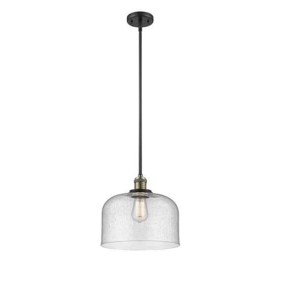 Innovations 201S-BAB-G74-L-LED Transitional One Light Pendant from Franklin Restoration collection in Two-Tone finish,