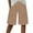 Brown, variant on Taqqpue Women's Bermuda Shorts, High Waist Cotton Stretch Casual Bottoms Knee Length Summer Athletic Shorts Wide Leg Casual Lounge Solid Color Shorts with Pockets