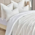 thumbnail image 6 of EVERGRACE Luxury Velvet Quilt Set Queen Size 3 Piece, Soft Cross-Stitch Velvet Comforter Set with Pillow Shams, Lightweight Coverlet Bedspread for All Seasons, Bright White, 6 of 8