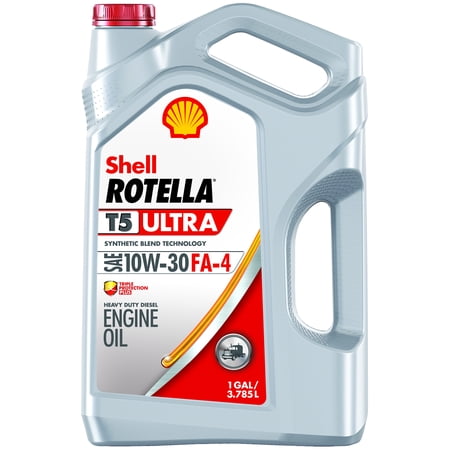 SHELL ROTELLAT5 ULTRA SYNTHETIC DIESEL BLEND OIL 10W-30 FA4 ,1 (Best Synthetic Blend Oil Brand)