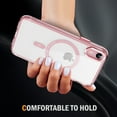 thumbnail image 5 of Magnetic for iPhone XR Case, [Compatible with MagSafe] [Full Camera Protection] [10FT Drop Protection] Non-Yellowing Shockproof Protective Slim Phone Case for iPhone XR,Pink, 5 of 7