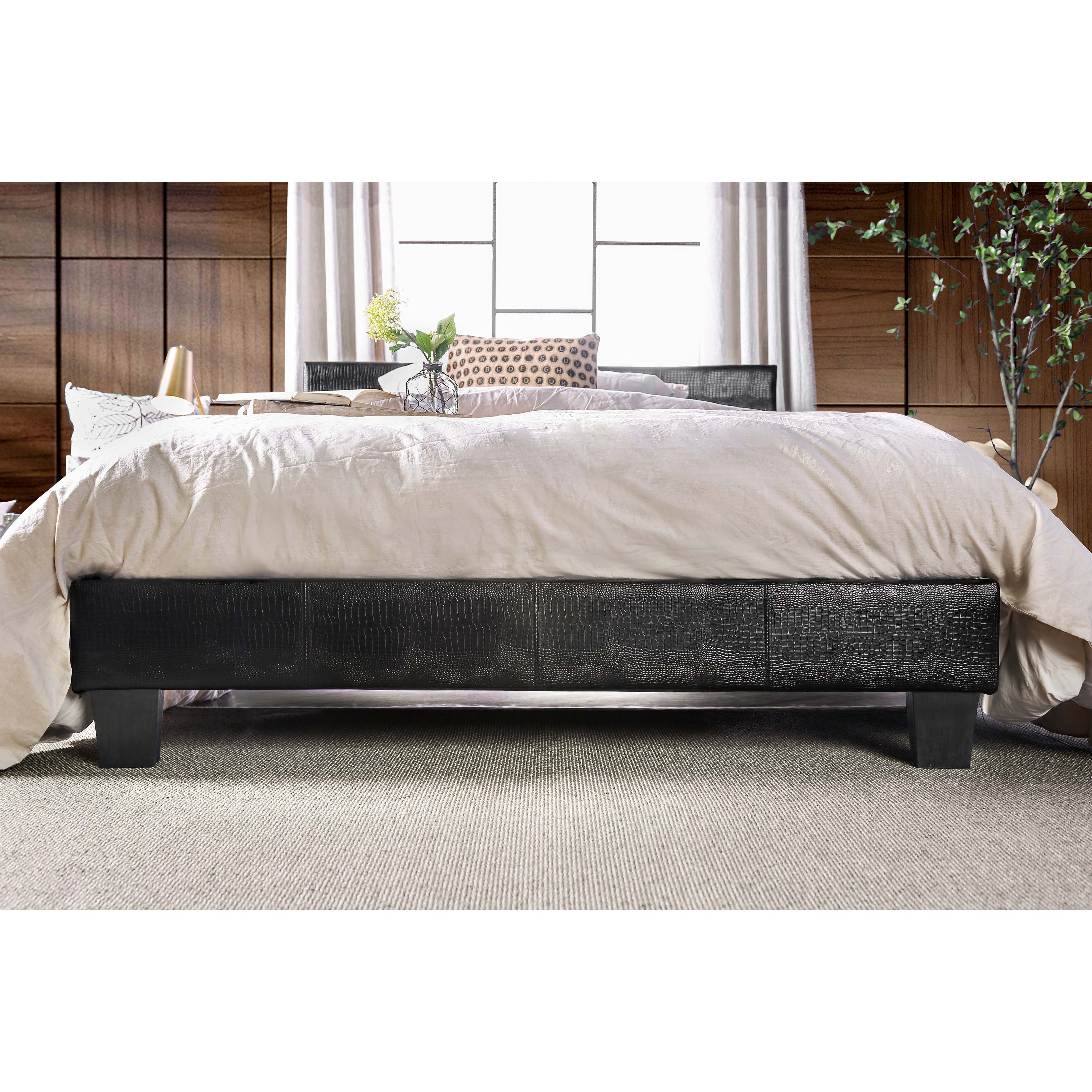 Furniture of America Kaye Wood Platform Bed, Full, Black