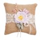 thumbnail image 1 of Almohada de boda con cintas, anillos, almohadas para portador, yute de flor de encaje de arpillera para suministros festivos, aniversario de violeta claro perfecl cojín de anillos, 1 of 8