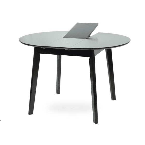 Wickerix Extendable Round Dining Room Table Modern Solid Wood, Espresso Color