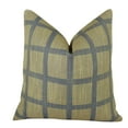 thumbnail image 4 of Thomas Collection Taupe Blue Plaid Modern Throw Pillow - 11093, 4 of 4