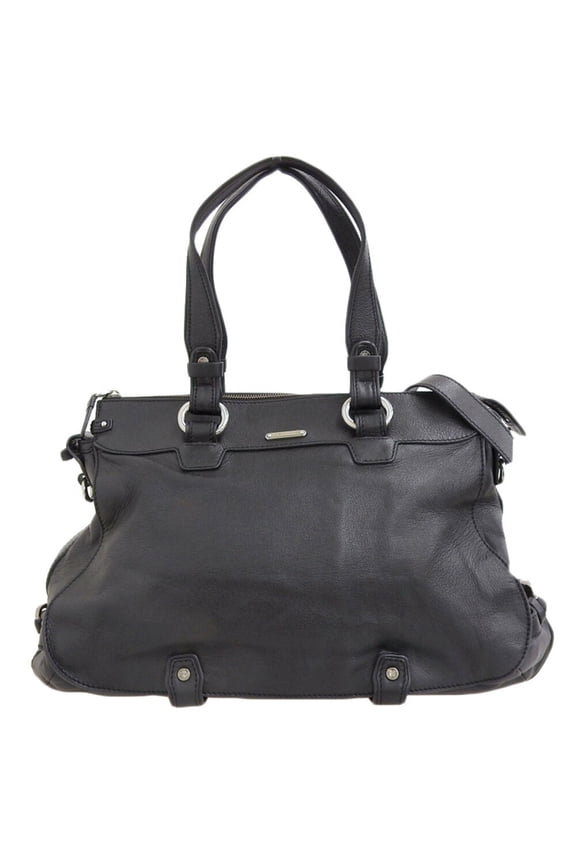 Pre-Owned CELINE Triomphe bag, handbag, shoulder leather, black, side buckle (Good)