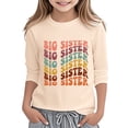 thumbnail image 1 of SUXIAN Hauts d'Été pour Filles T-Shirt Décontracté pour Enfants à Col Rond à Manches Longues T-Shirt Imprimé Col Ras du Cou T-Shirt d'Anniversaire à Lettres Beige 5-6 Ans, 1 of 4