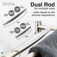 thumbnail image 6 of Double Curved Shower Rod, Metal Construction, Adjustable Between 44 to 70 Inches, Aluminum Rods and Zinc Mounting Hardware, Quality Modern Bathware, Brushed Nickel Finish, 6 of 9