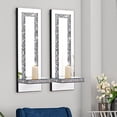 thumbnail image 5 of Crystal Crush Diamond Mirrored Candle Sconces, Silver Wall Candle Holder Set of 2, Wall Decorations for Living Room，Dining Room (Rectangle Stripe (Style 4)), 5 of 7