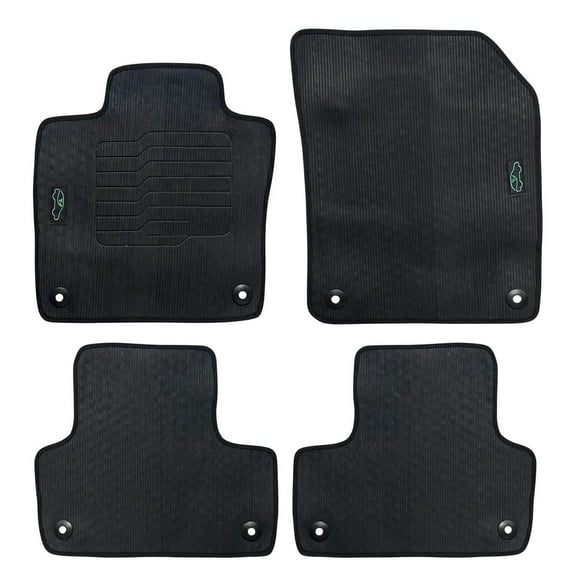 Floor Mats All-Weather for 2018 to 2025 Volvo XC60 (Not for T8 Models) with Safety Locks - Front and Rear - Black - ecoMats