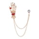thumbnail image 1 of Broche de solapa Salvador para hombre con cadena de cristal dorado, 1 of 10
