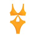 thumbnail image 5 of Gibobby Trajes de Baño Mujer Completos Traje de baño sexy para mujer Ahueca hacia fuera el traje de baño Monokinis Traje de baño con escote en V profundo(Amarillo,CH), 5 of 5