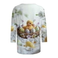 thumbnail image 5 of Kcolen Easter Shirts for Women 3/4 Sleeve Funny Bunny Egg Tees Crewneck Cute Shirts Graphic Print Easter Day T-Shirts Casual Blouses Spring Tops, 5 of 5